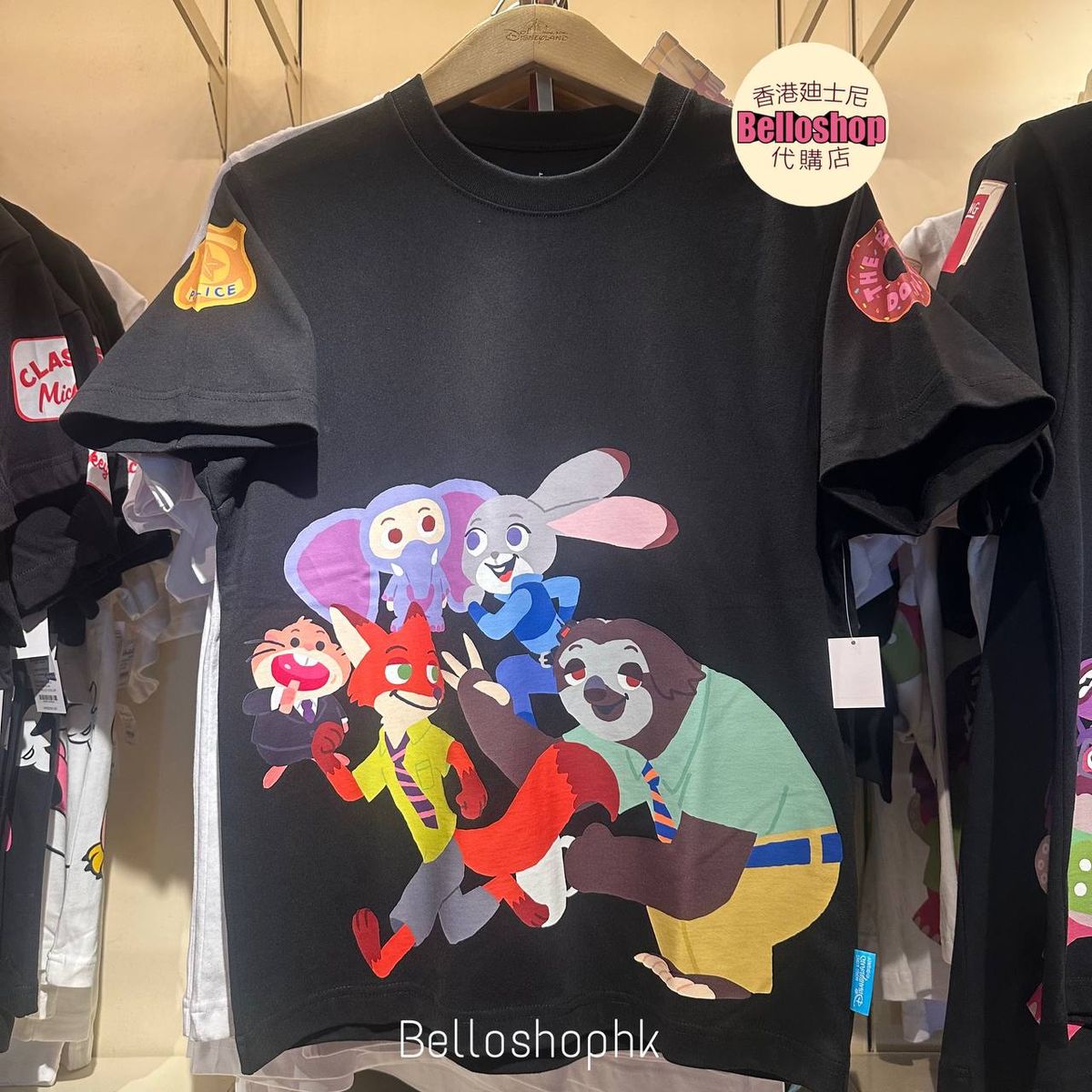 HKDL - Zootopia T-Shirt for Adults (Black) | BELLOSHOPHK LIMITED