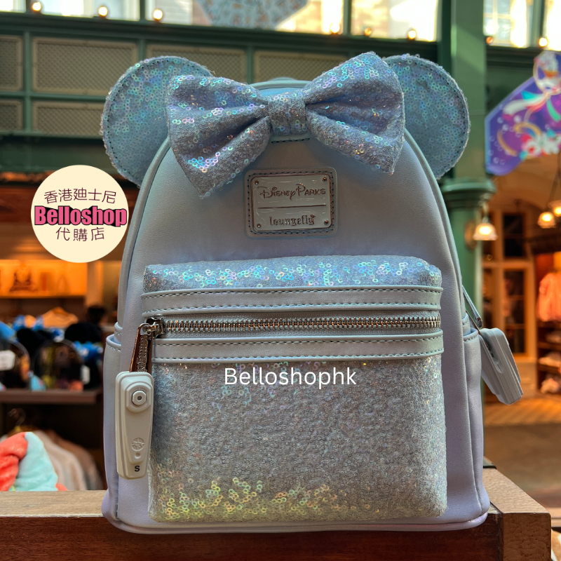 HKDL - Iridescent Silver Sequin Loungefly Backpack (Release  display picture 1
