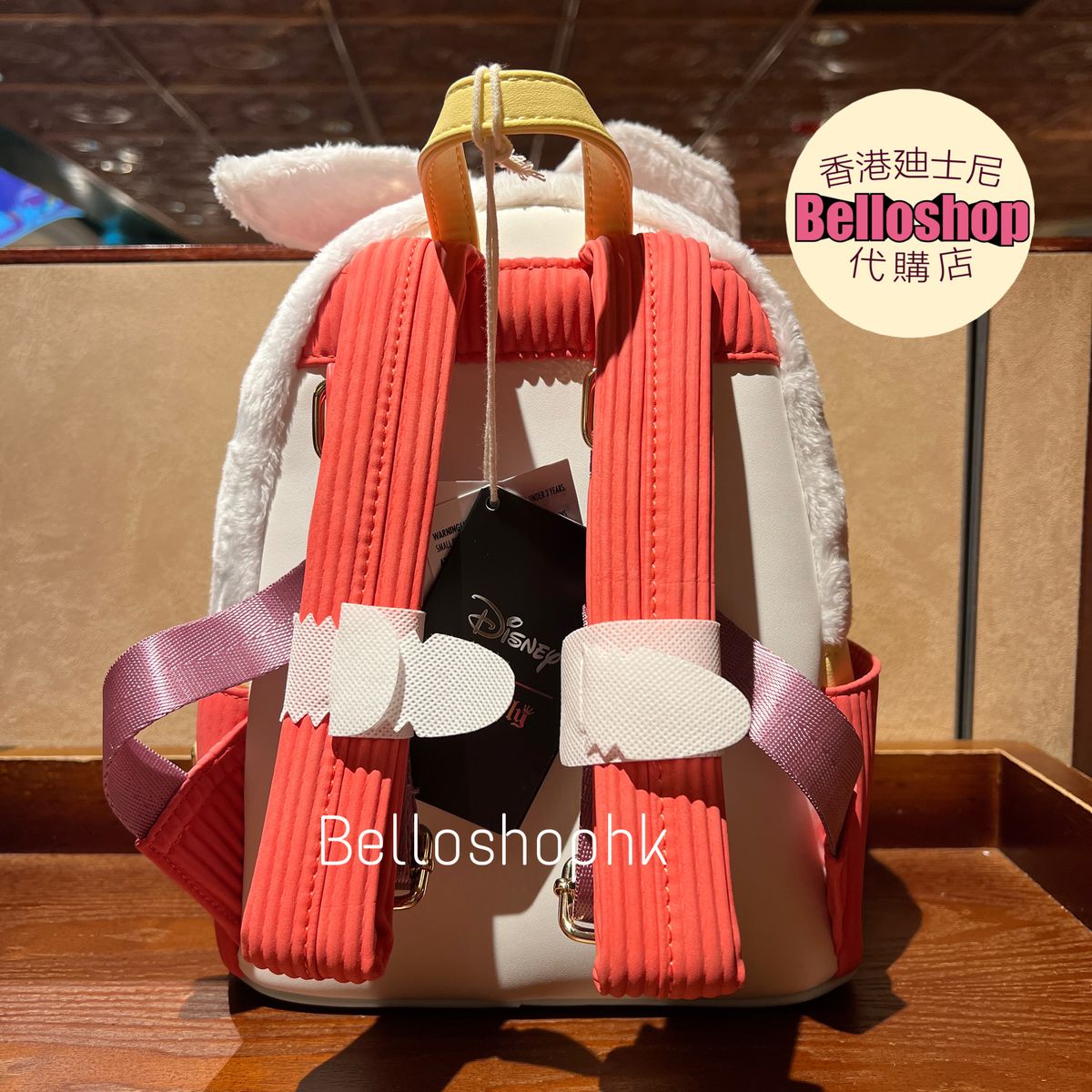 Loungefly White Pink Red Blue Faux Fur White Rabbit Mini Backpack New  main image 3