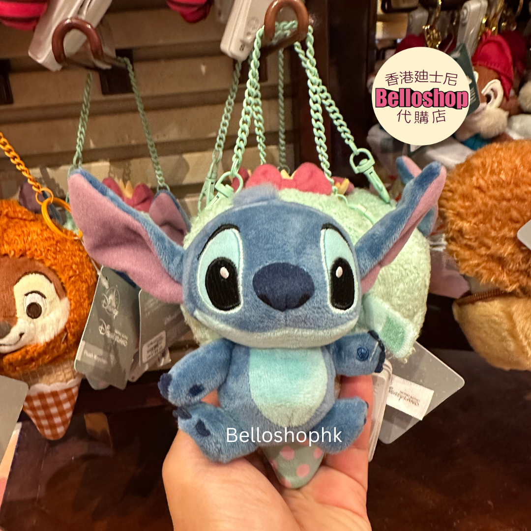 HKDL - Ice Cream Cone Plush Keychain - Stitch (Release Date : 08